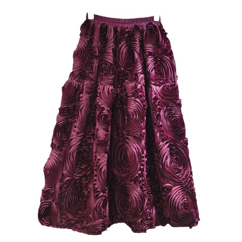Flower Tulle A-Line Maxi Skirt