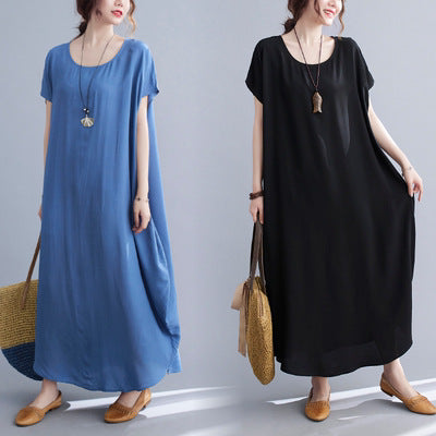 Summer Simple Design Long Cozy Dresses-Dresses-Free Shipping at meselling99