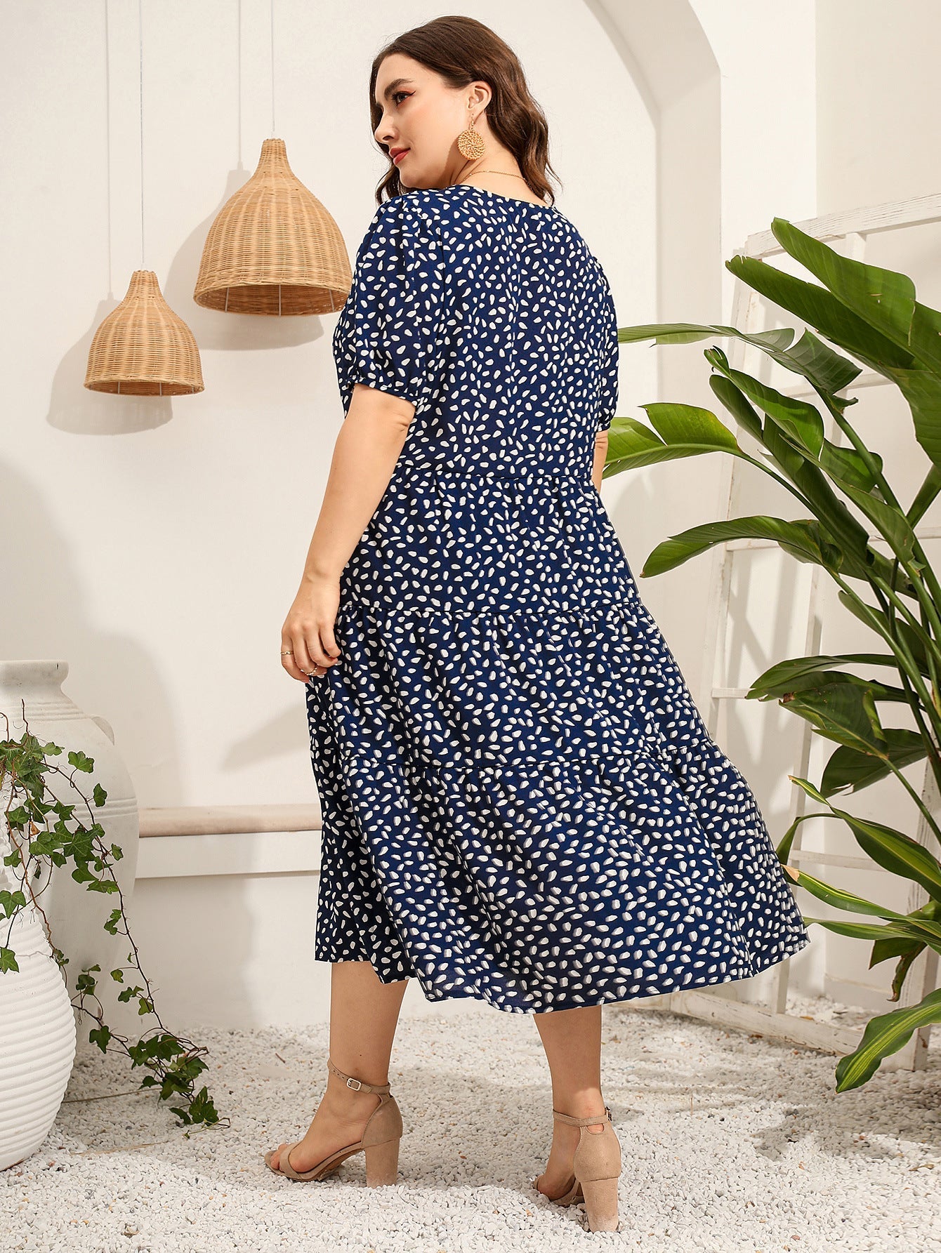 Women Short Sleeves Plus Sizes Dresses-Dresses-Free Shipping at meselling99