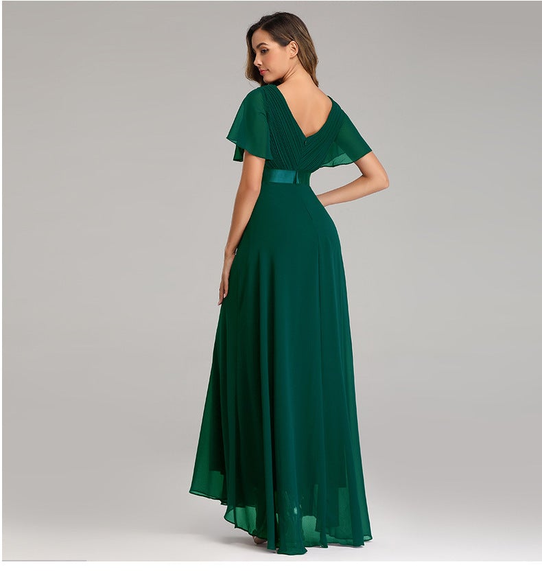 Elegant V Neck Chiffon Women Party Dresses-Dresses-Free Shipping at meselling99