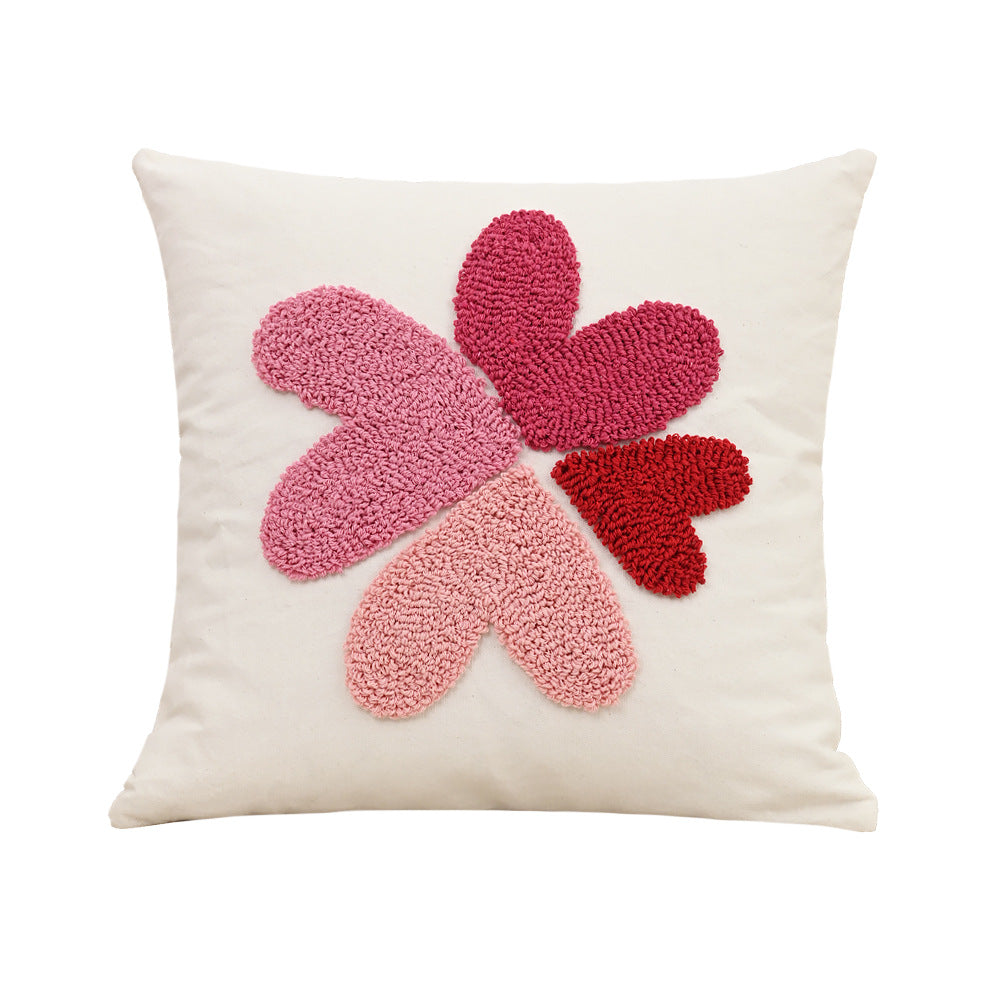 Embroidery Heart Cute Sofa Pillow