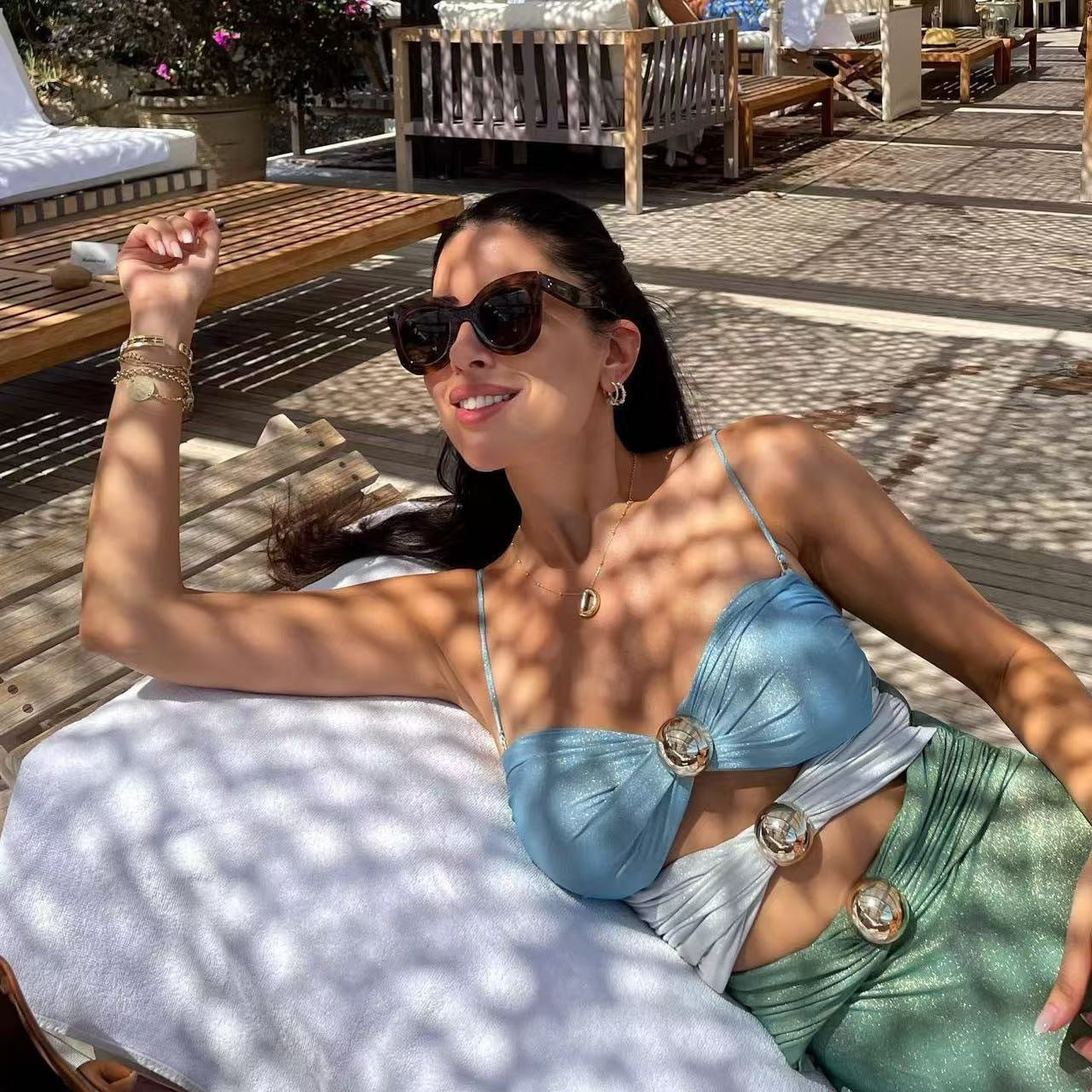 Women's Solid Color Bikini Skirt High-Waisted Swimsuit – Stylish One-Piece Swimsuit