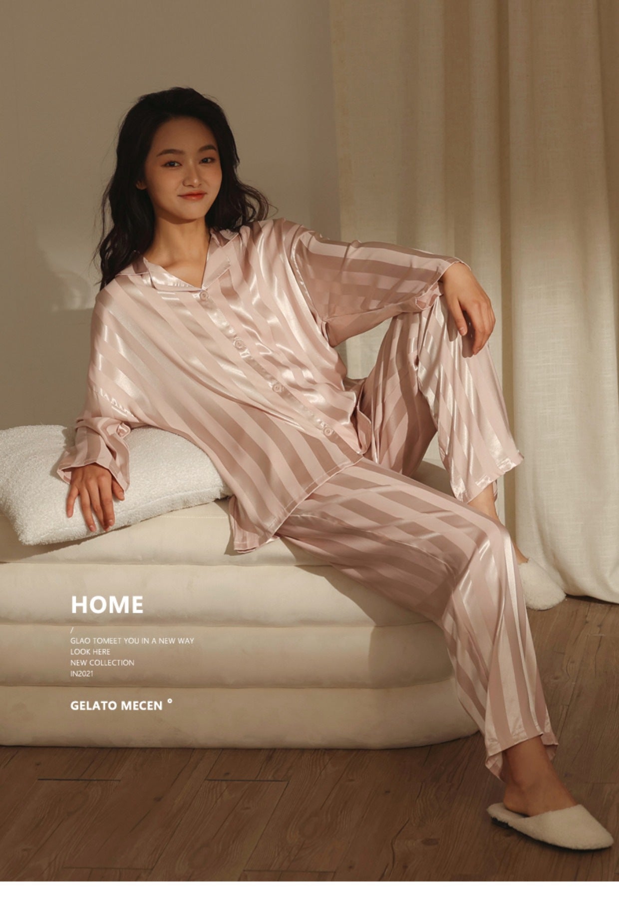 Causal Striped Summer Long Sleeves Homewear