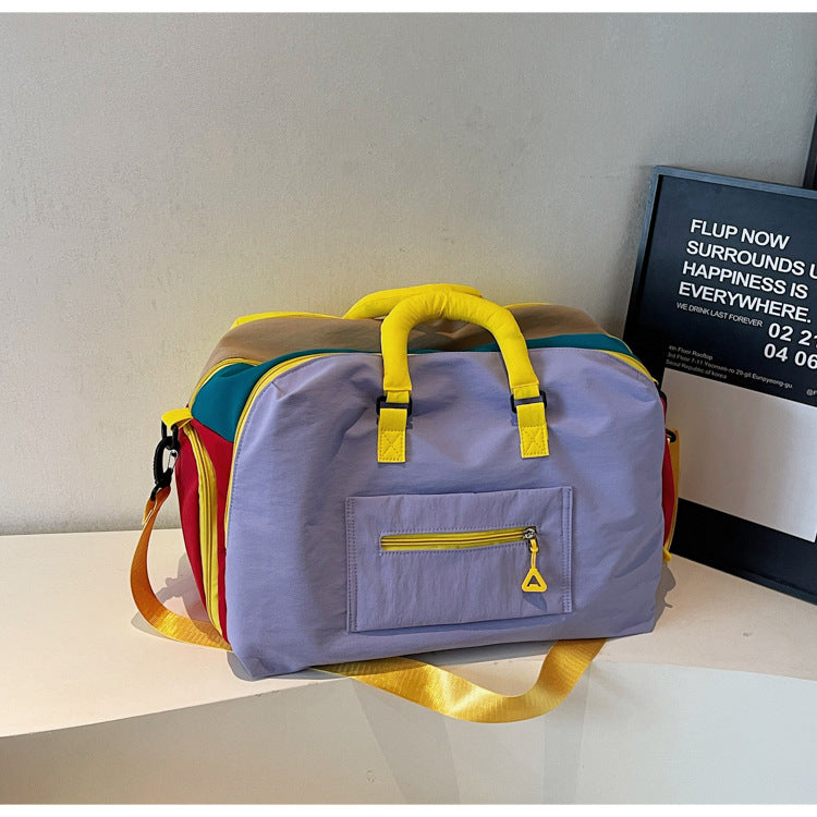 Oxford Color-Block Travel Tote