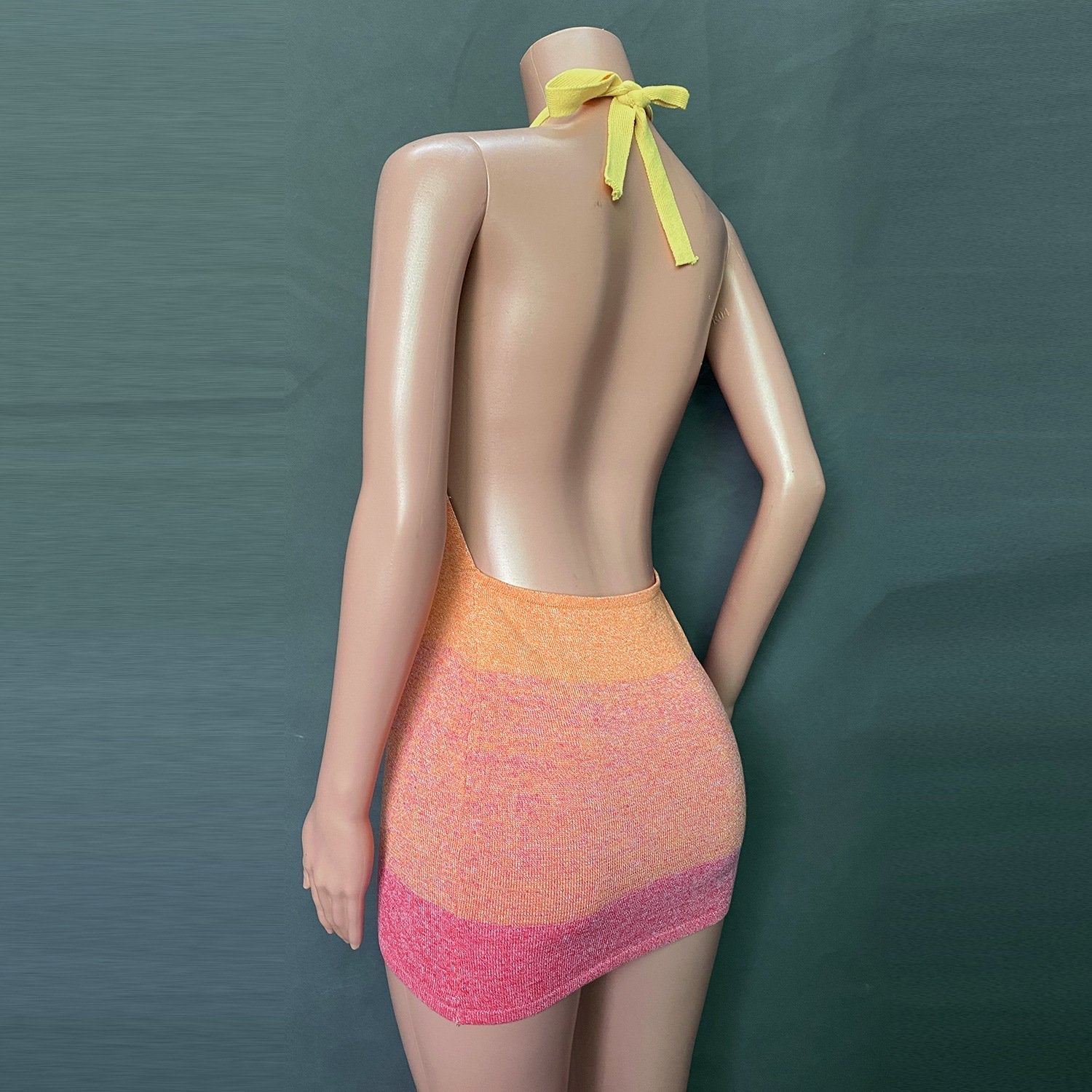 New Fashion Holiday Sheath Halter Backless Knitting Dresses-Sexy Dresses-Free Shipping at meselling99