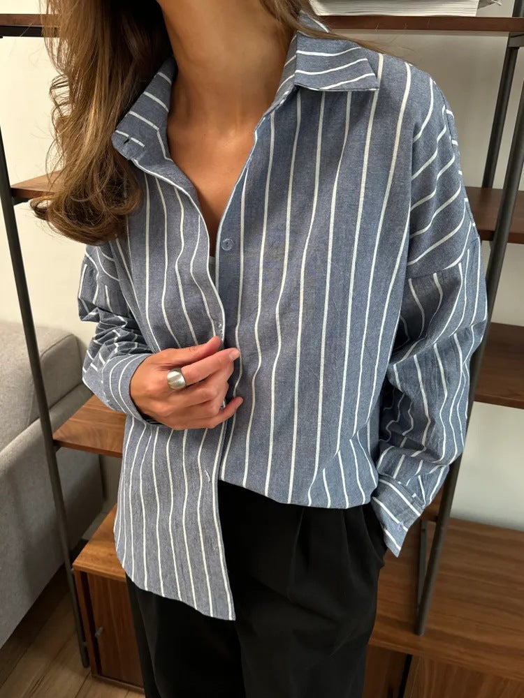Women's Summer New Long Sleeve Cardigan & Striped Shirt