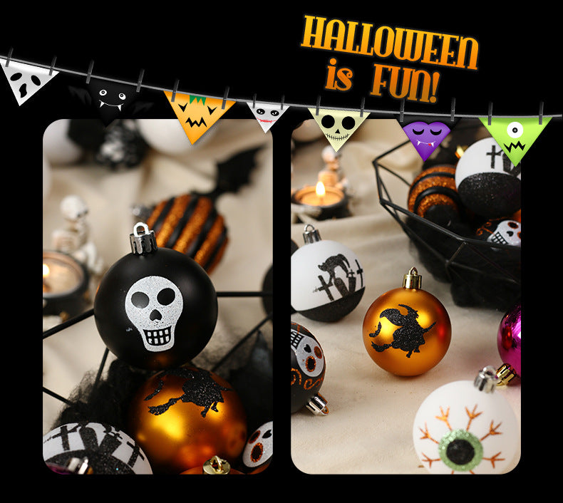 16-Pack Skull Themed Halloween Party Decorations for Home & Tree