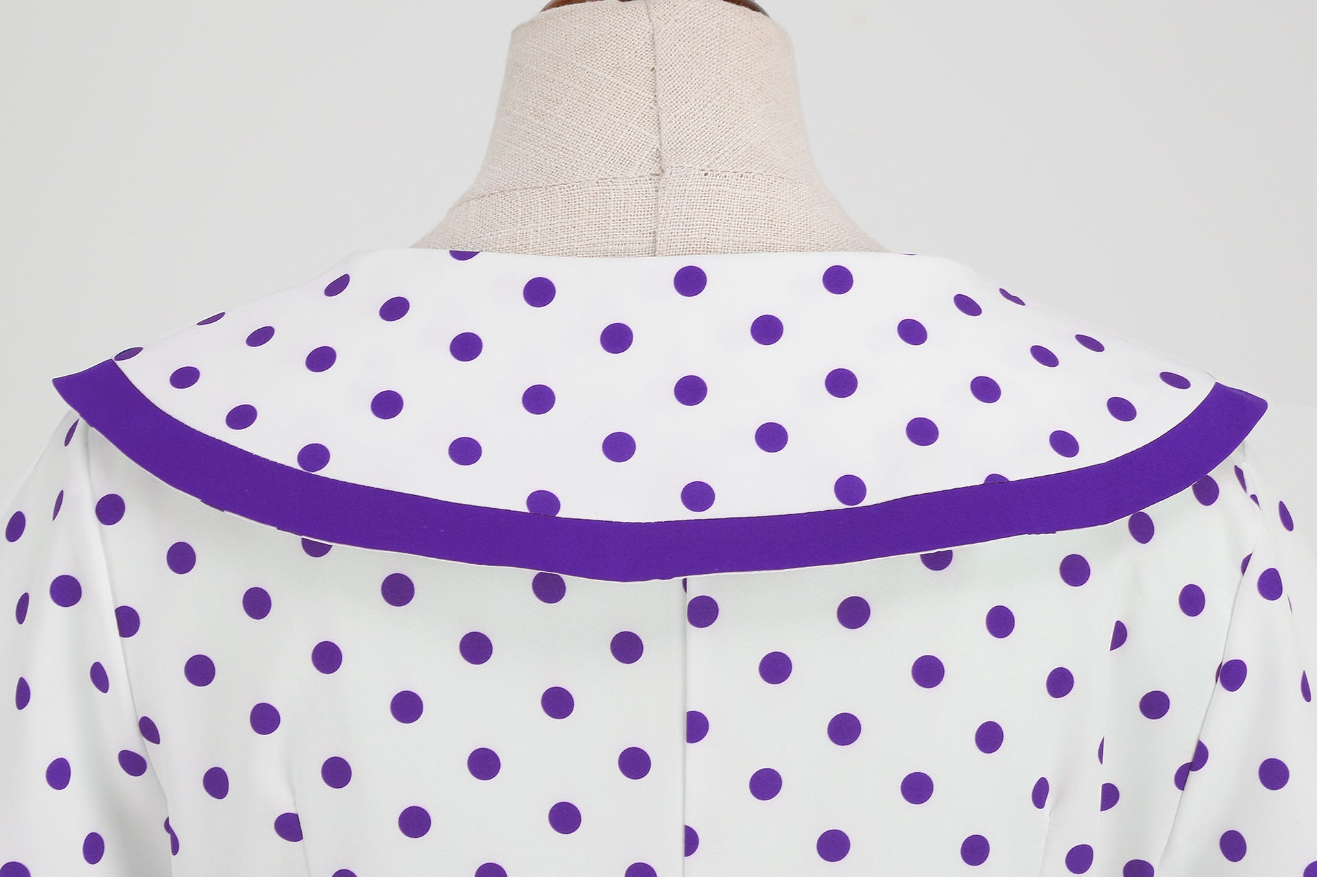 Vintage-Inspired Polka Dot Print Wrap Waist Flared Dress with Belt