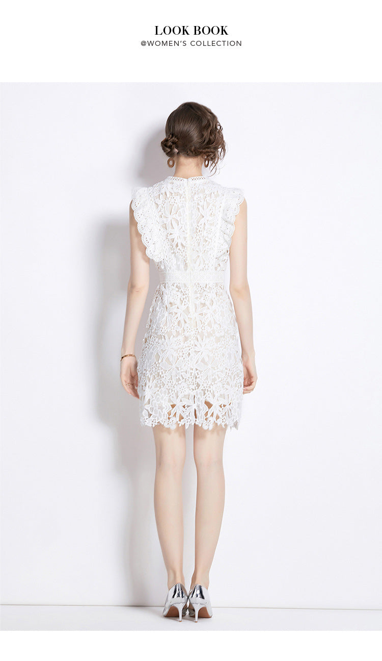 Vintage Elegant White Women Lace Dresses