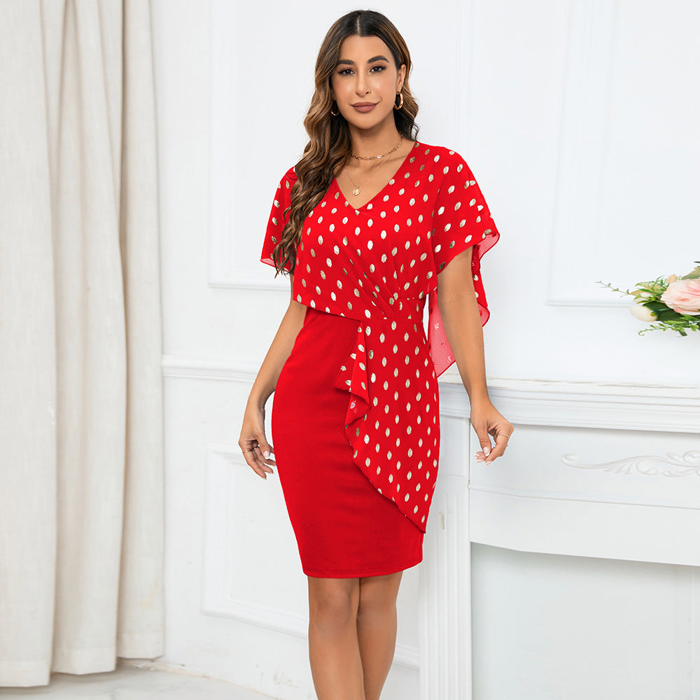 Casual Chiffon Polka Dot Print Party Dresses-Dresses-Free Shipping at meselling99