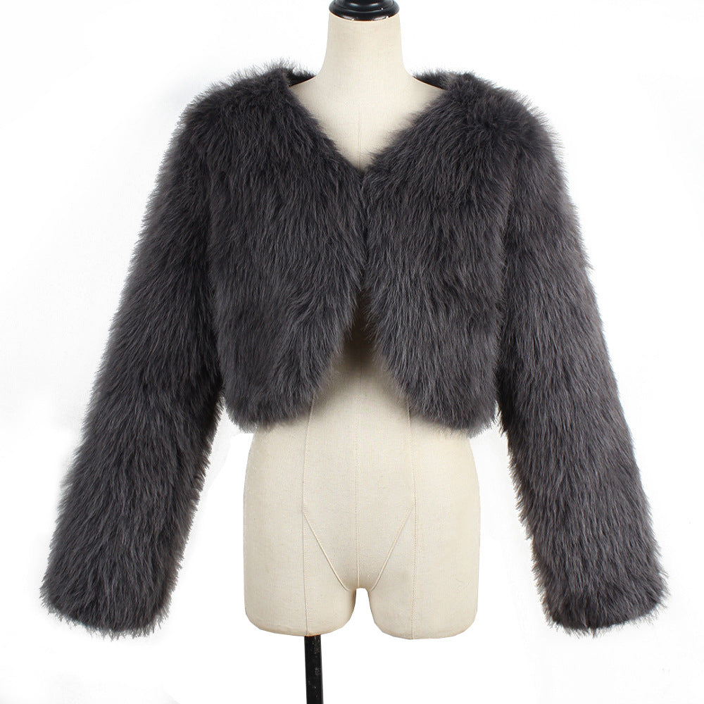 Fashionable Casual Women's Faux Fur Jacket