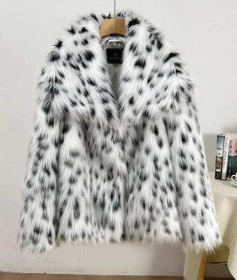 Faux Fur Oversized Shawl Collar Coat