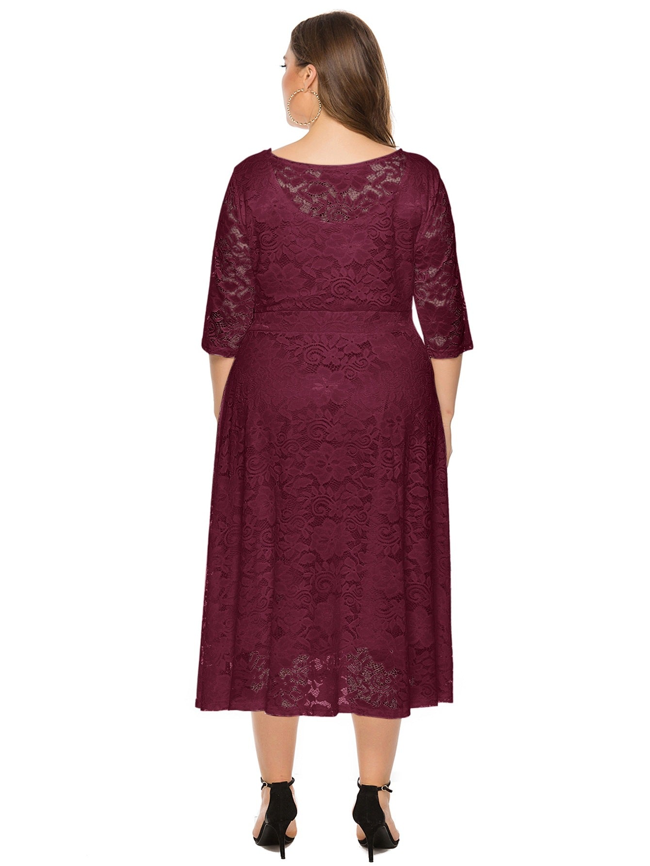 Plus Size Lace Evening Dress