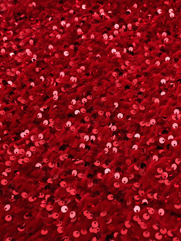 Sexy Red Sequined Strapless Women Party Dresses-Dresses-Free Shipping at meselling99