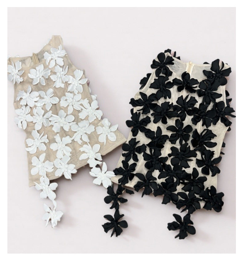 Designer 3D Floral Mesh Vest