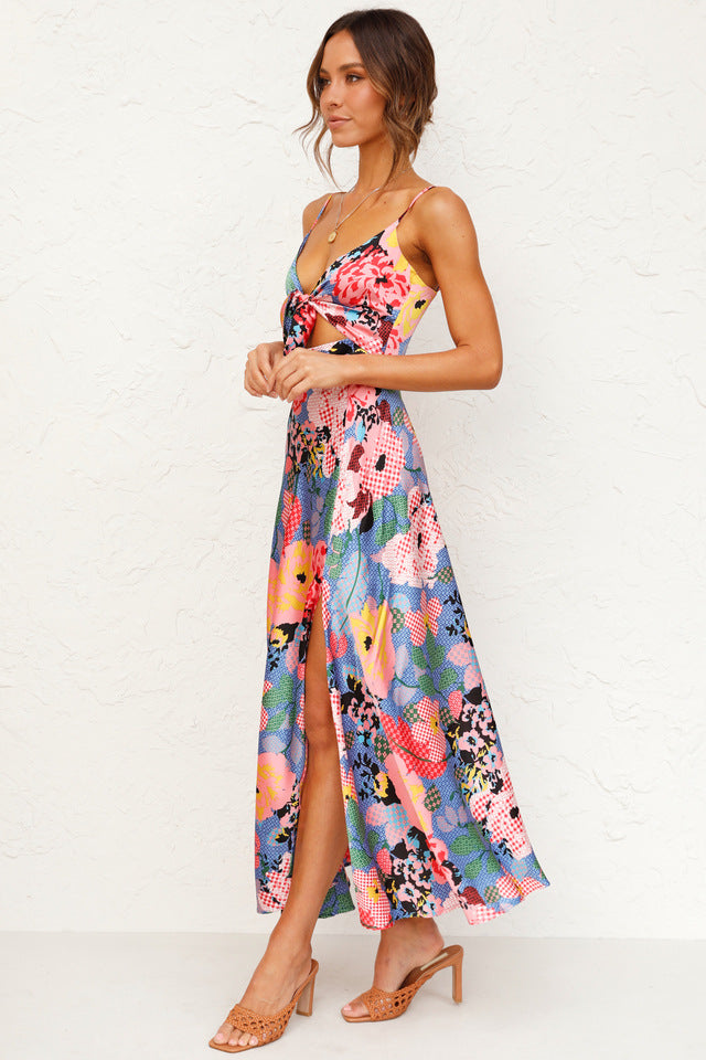 Sweety Summer Floral Print Sleeves Long Dresses-Dresses-Free Shipping at meselling99