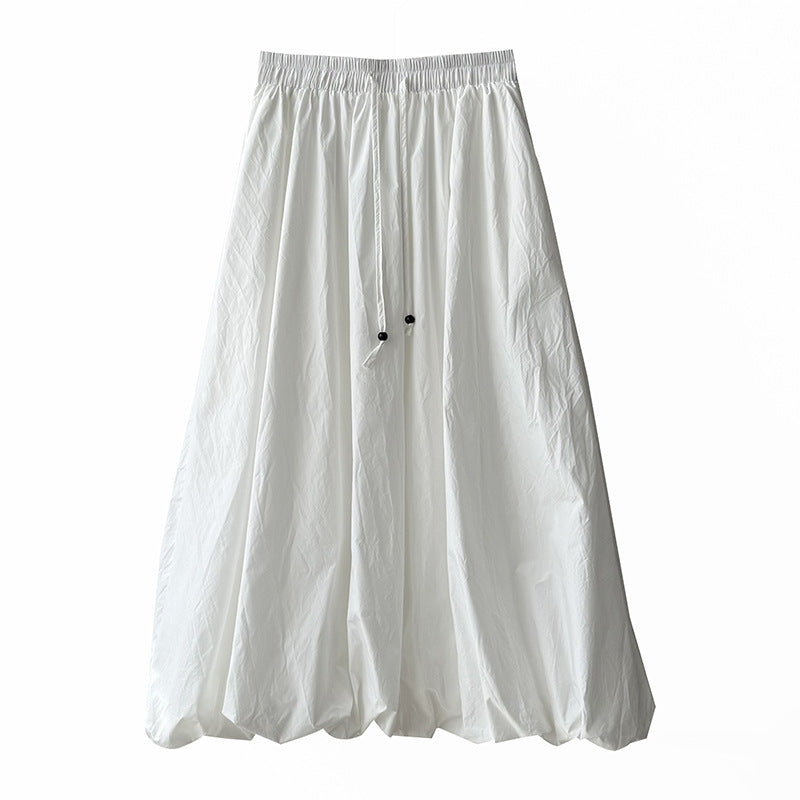 Women's Summer A-Line Skirt-White-M-Free Shipping Leatheretro