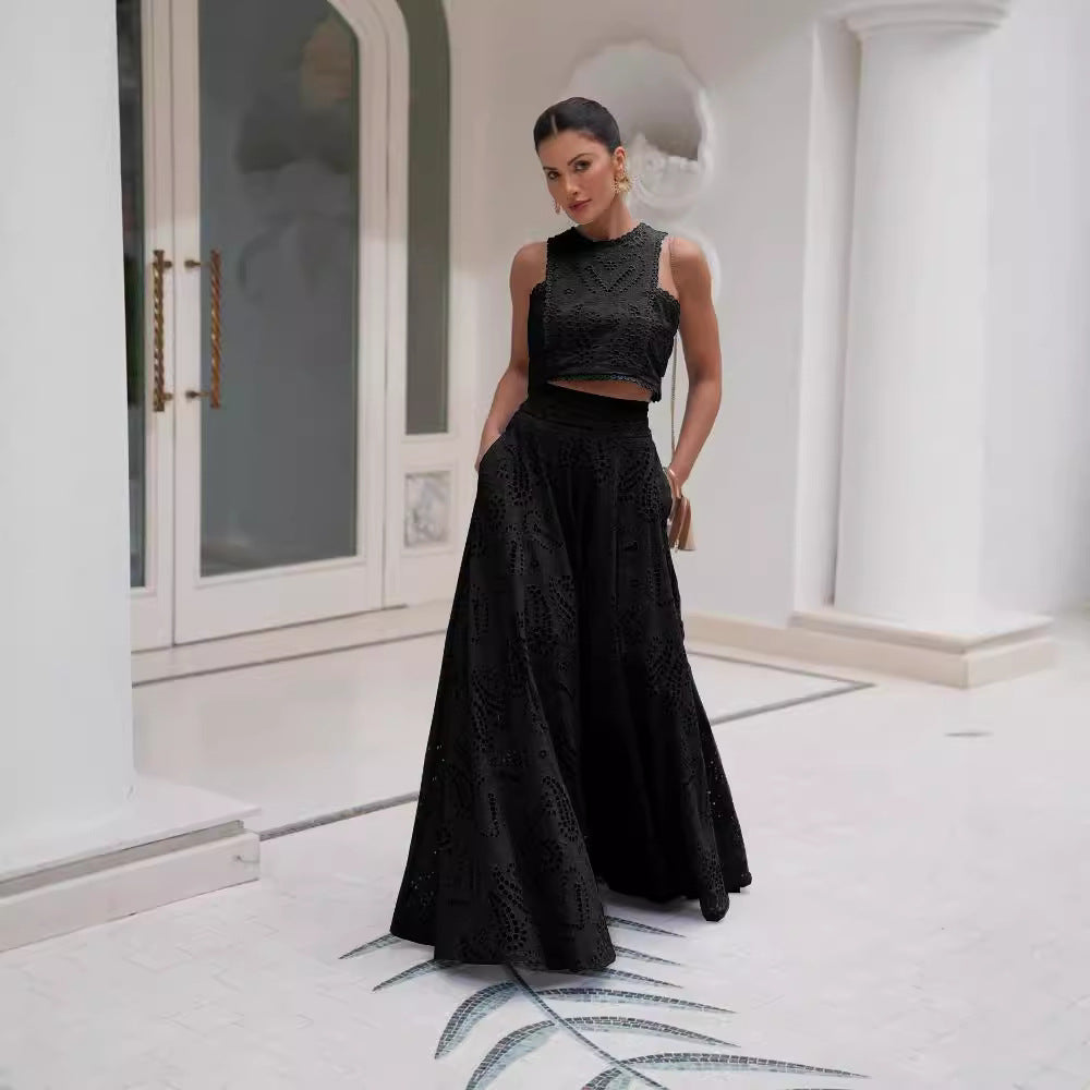 Women's Pocket Dress & Sleeveless Top Set