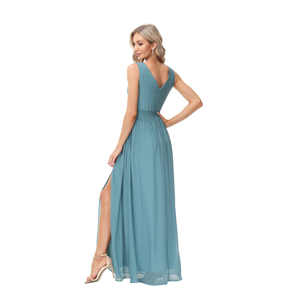 Sexy Chiffon V Neck Evening Party Dresses-Dresses-Free Shipping at meselling99