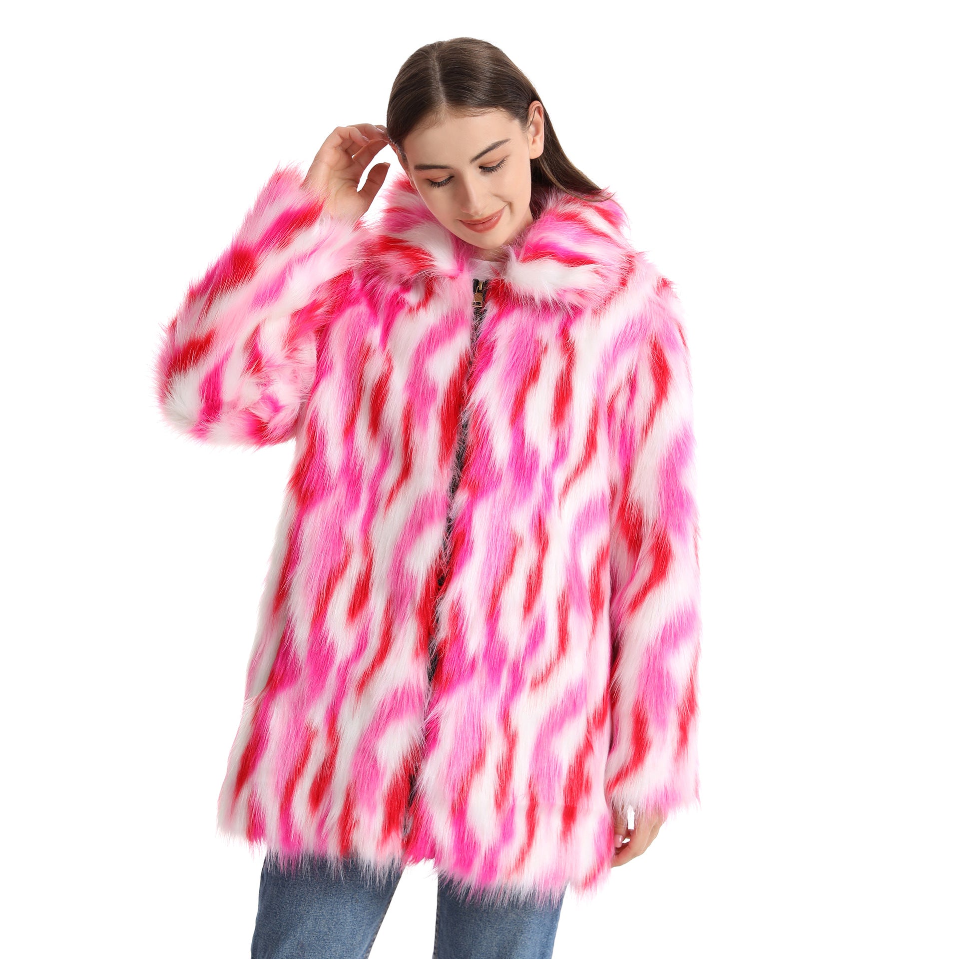 Women's Plush Long-Length Faux Fur Coat