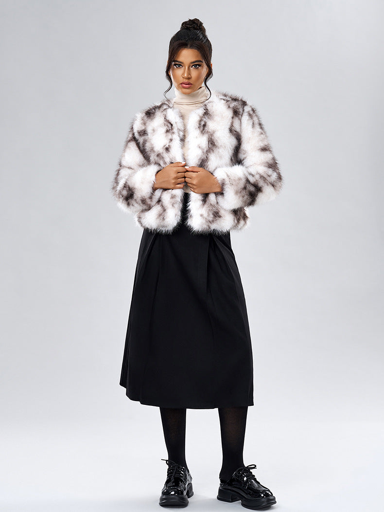 Women's Casual Street Style Fox Fur Jacket Coats