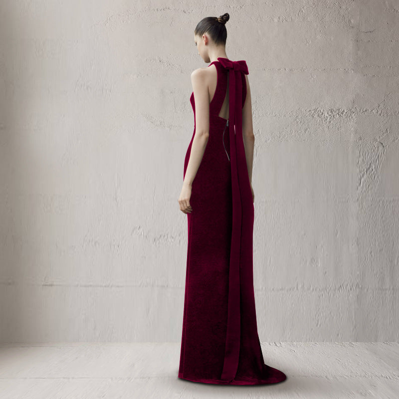 Simple Sexy Round Neck Long Mermaid Evening Dresses