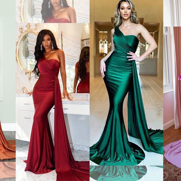 Sexy One Shoulder Mermaid Evening Dresses Bridesmaid Dresses