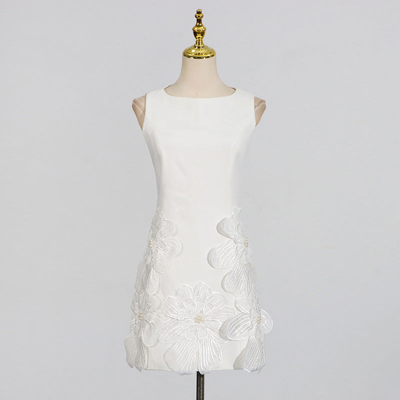 Designed Sweet 3D Floral Sleeveless Mini Dress