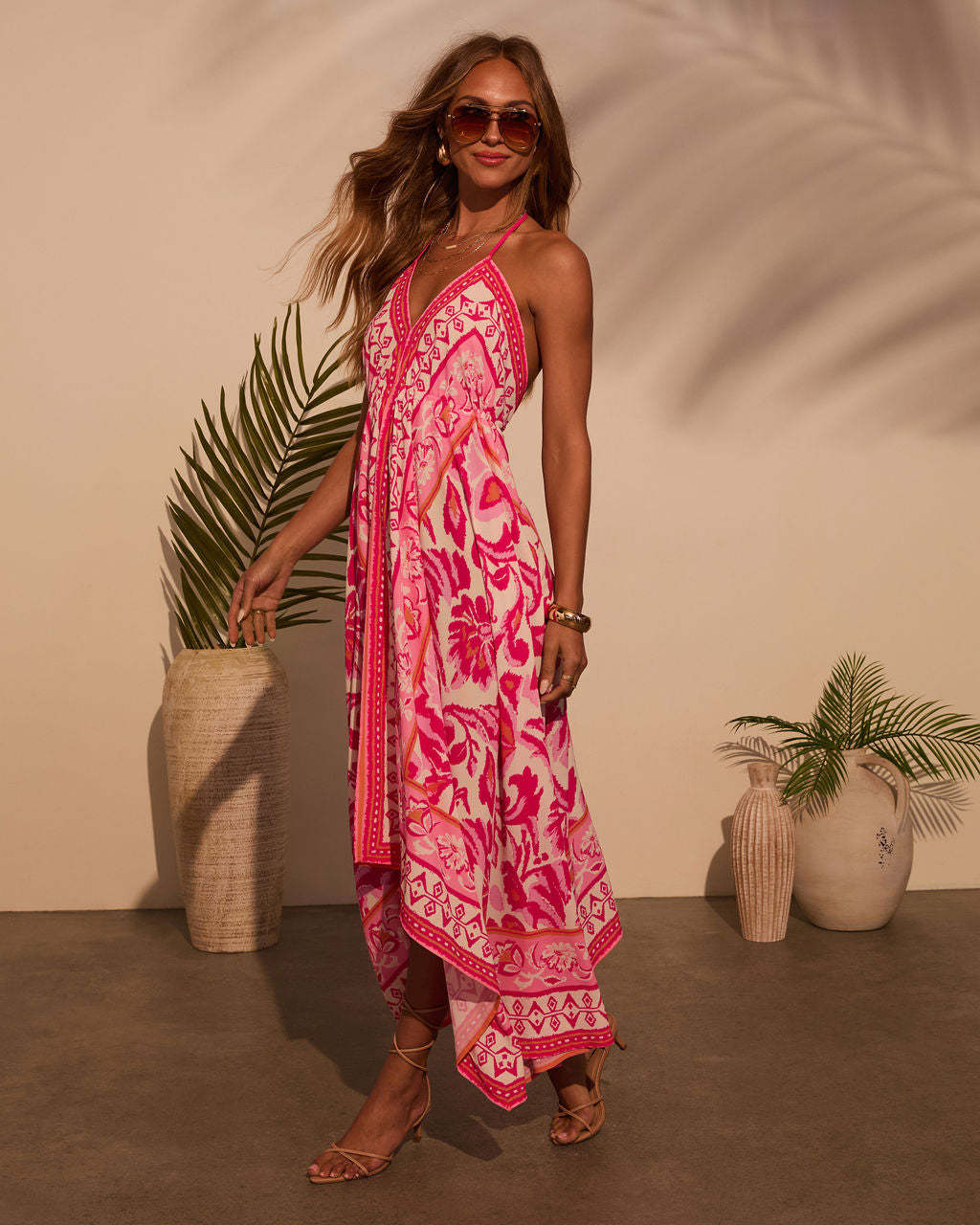 Women's Off-Shoulder V-Neck Floral Print Maxi Dress