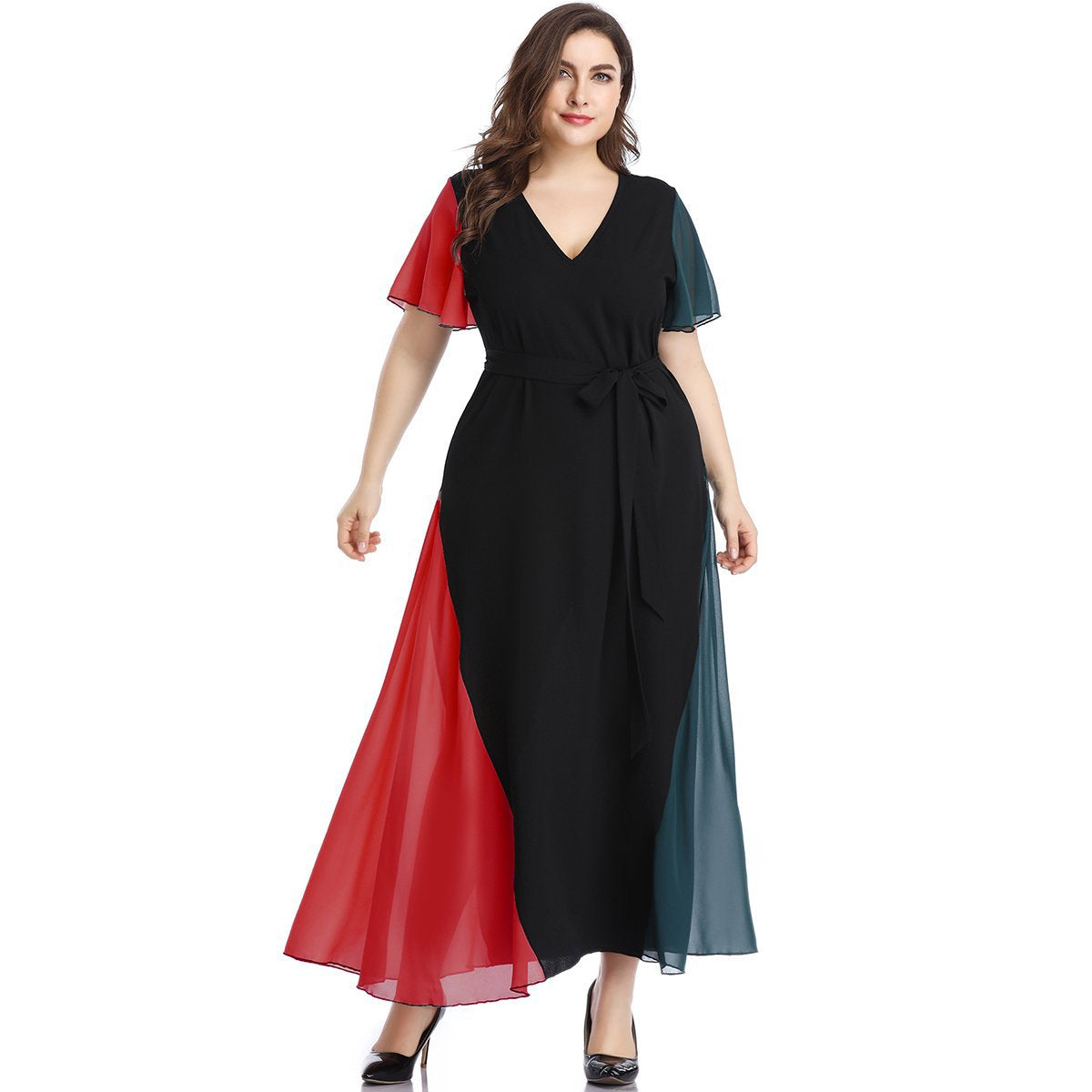 Plus Sizes Fashion Chiffon Women Long Maxi Dresses-Plus Size Dresses-Free Shipping at meselling99
