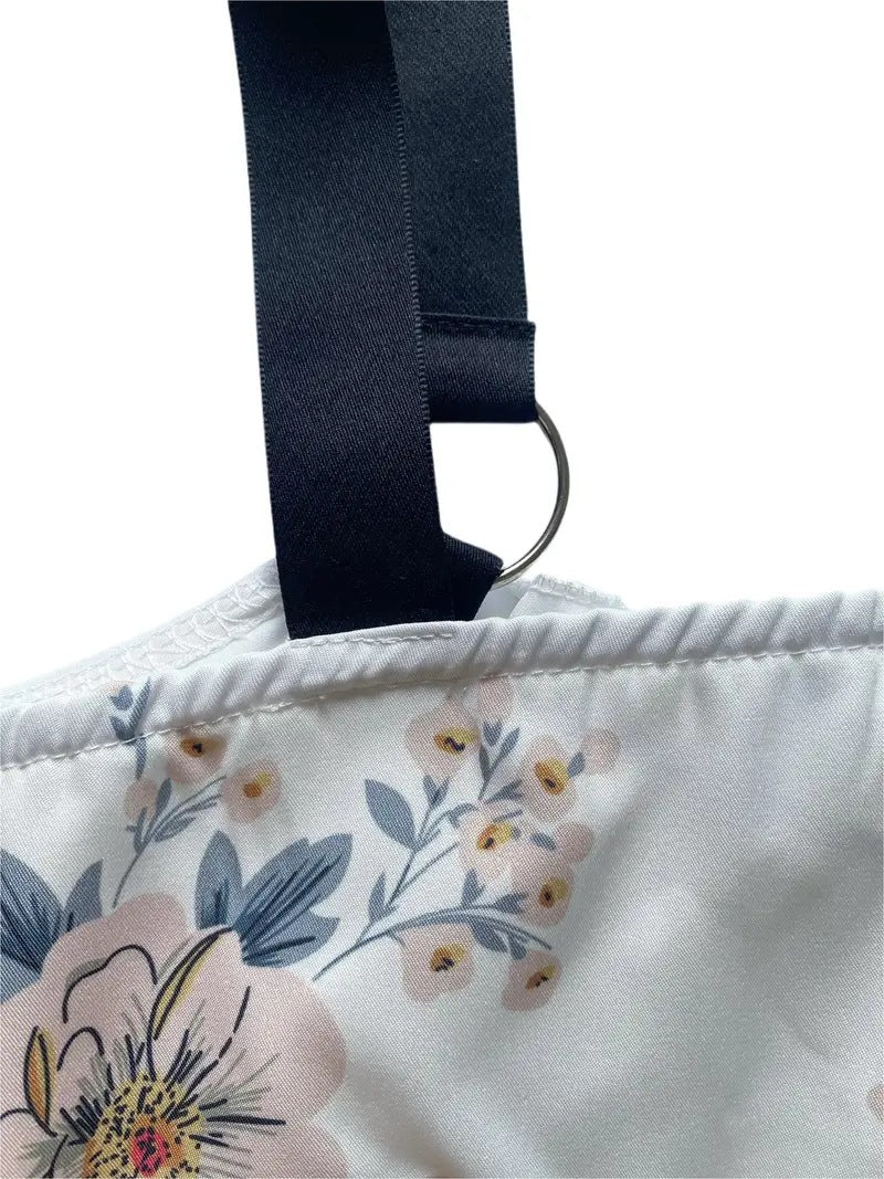 legant Floral Print O-Ring Strap Slimming Party Dress