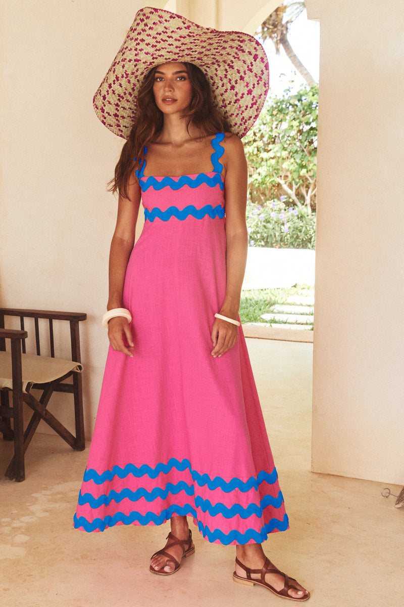 Women's Long Sleeveless Dress – Floral Print Maxi Dress