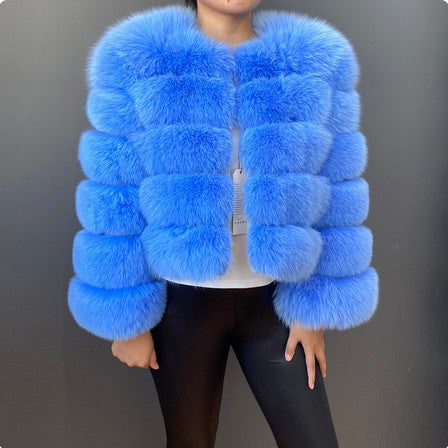Women's Thickened Faux Fox Fur Spliced Winter Coat