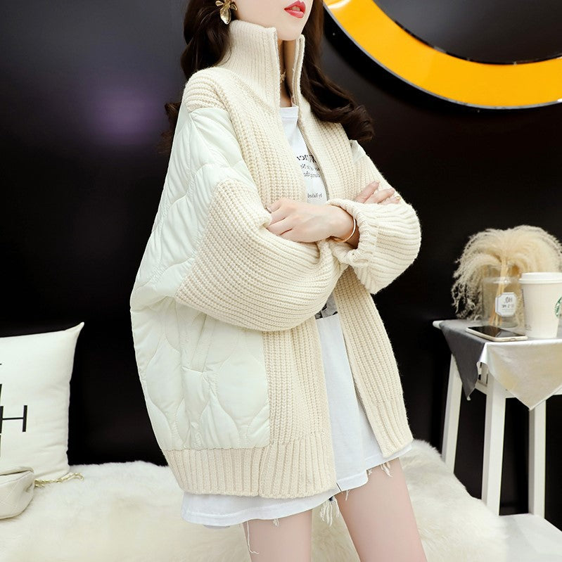 Women's Klein Blue Sweater Cardigan – Oversized Thick Knit Open Front Coat for Fall & Winter