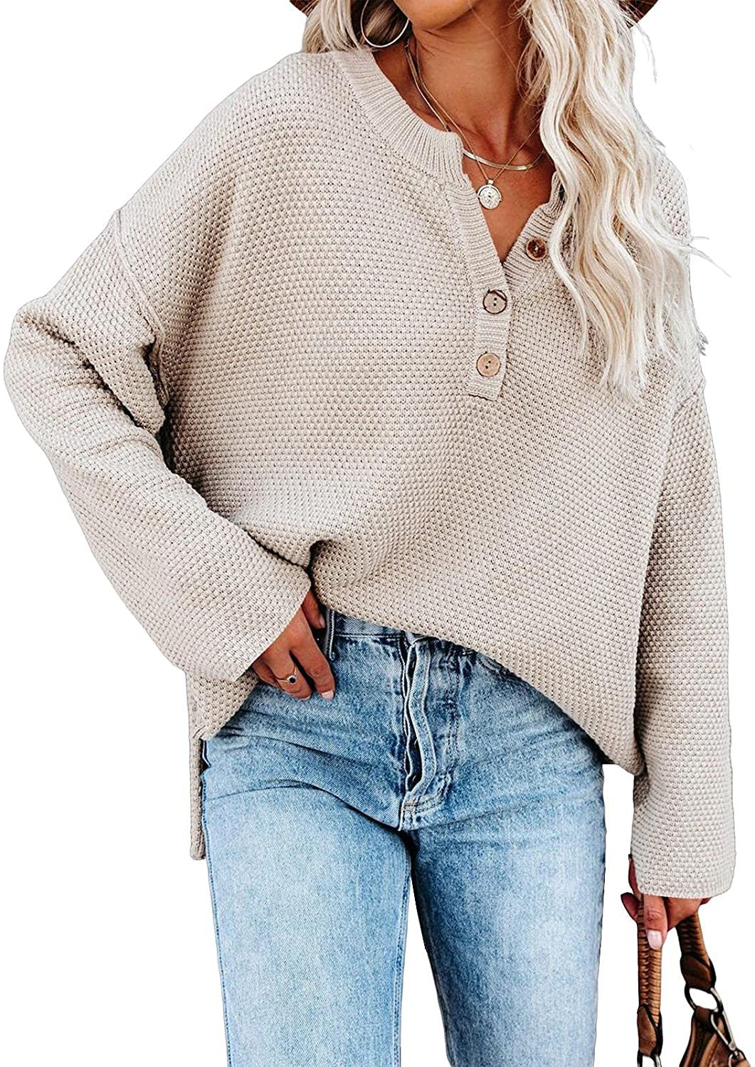 Rodney Cotton Henley Sweater - Camel