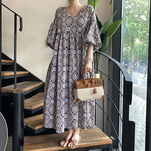 Vintage Summer Casual Women Dresses-Dresses-Dark Blue-One Size 45-65kg-Free Shipping at meselling99
