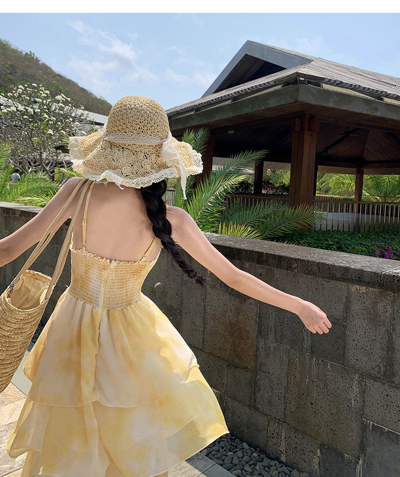 Women's Summer Beach Dress – Sleeveless Tiered Maxi Sundress for Vacation