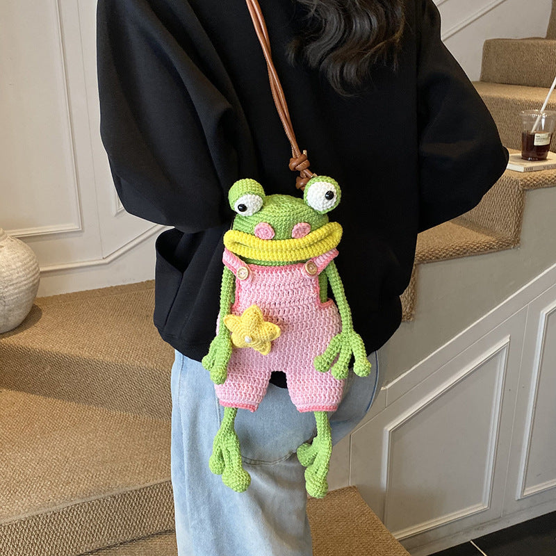 The "Goofy Gulp" Frog Crossbody Bag | Handmade Crochet Phone Pouch