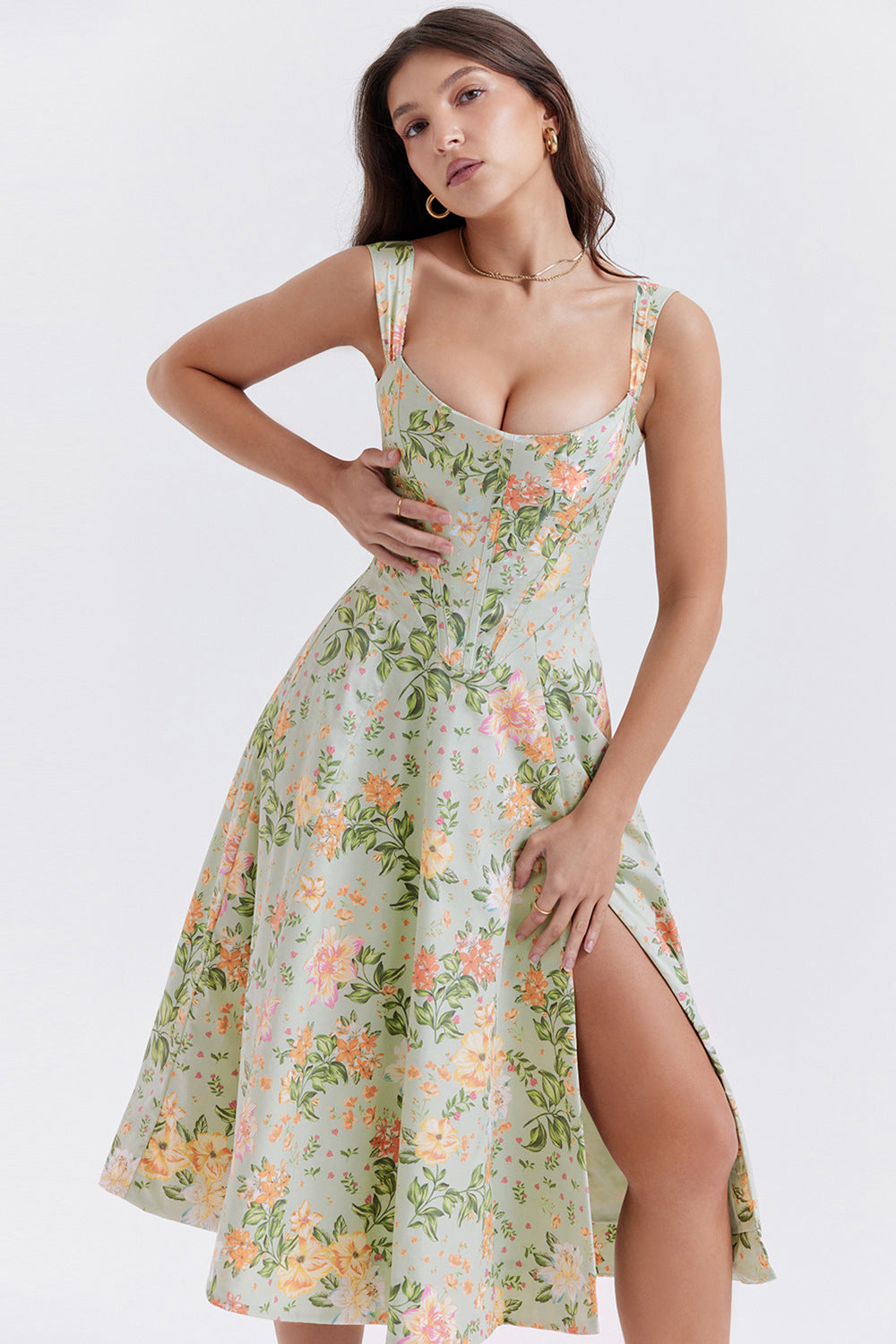 Floral Wrap Slit Dress – Feminine, Flattering & Fashionable