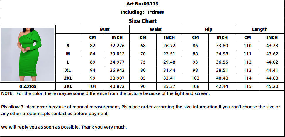 Fashion One Shoulder Sheath Women Dresses-Dresses-Free Shipping at meselling99