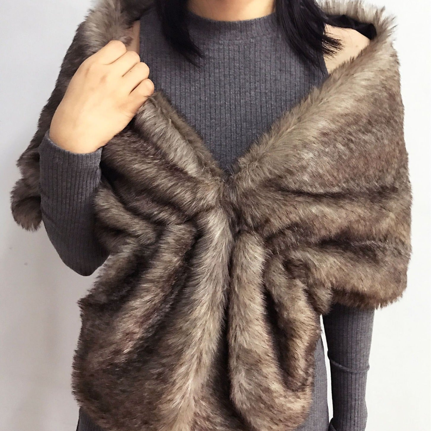 Fashionable Faux Fur Shawl