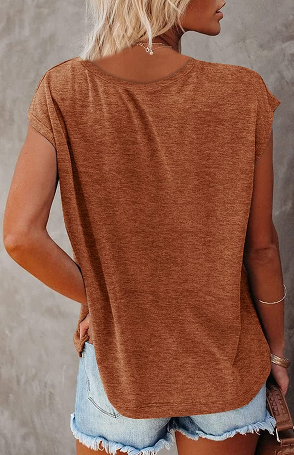 Women's Summer Sleeveless V-Neck Casual Loose Fit T-Shirt