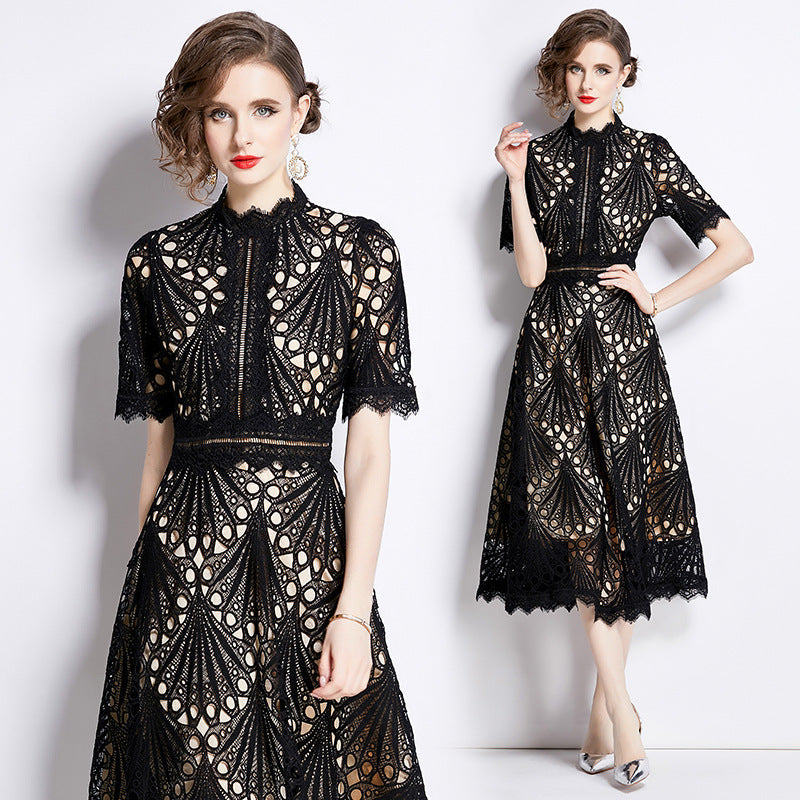Elegant Vintage Lace Maxi Dress