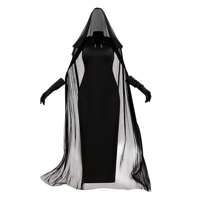 Halloween Vampire Witch Costume with Cape and Veil