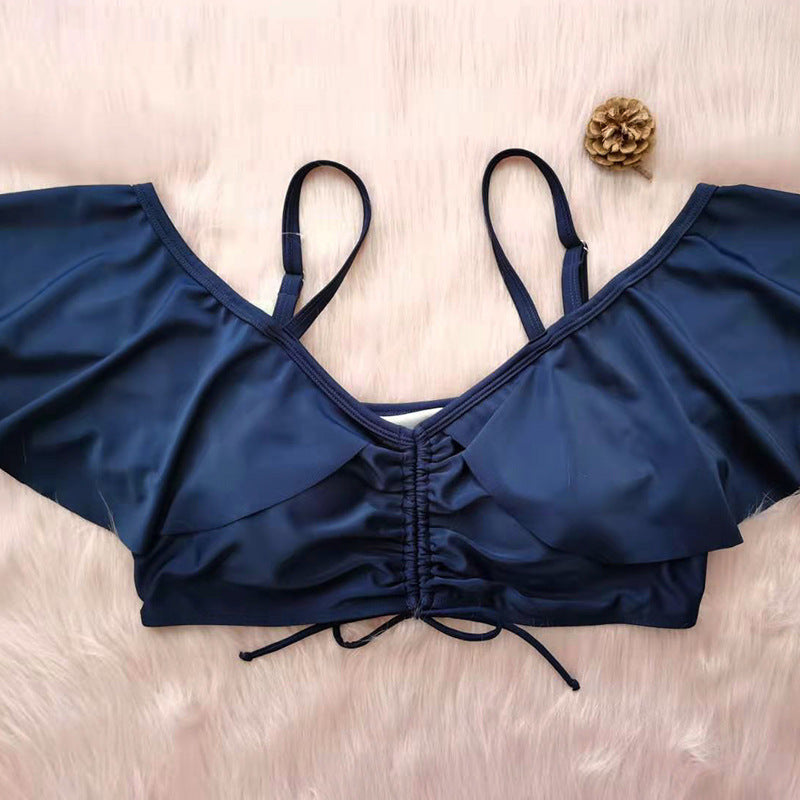 Women High Waist Off The Shoulder Plus Sizes Swimsuits
