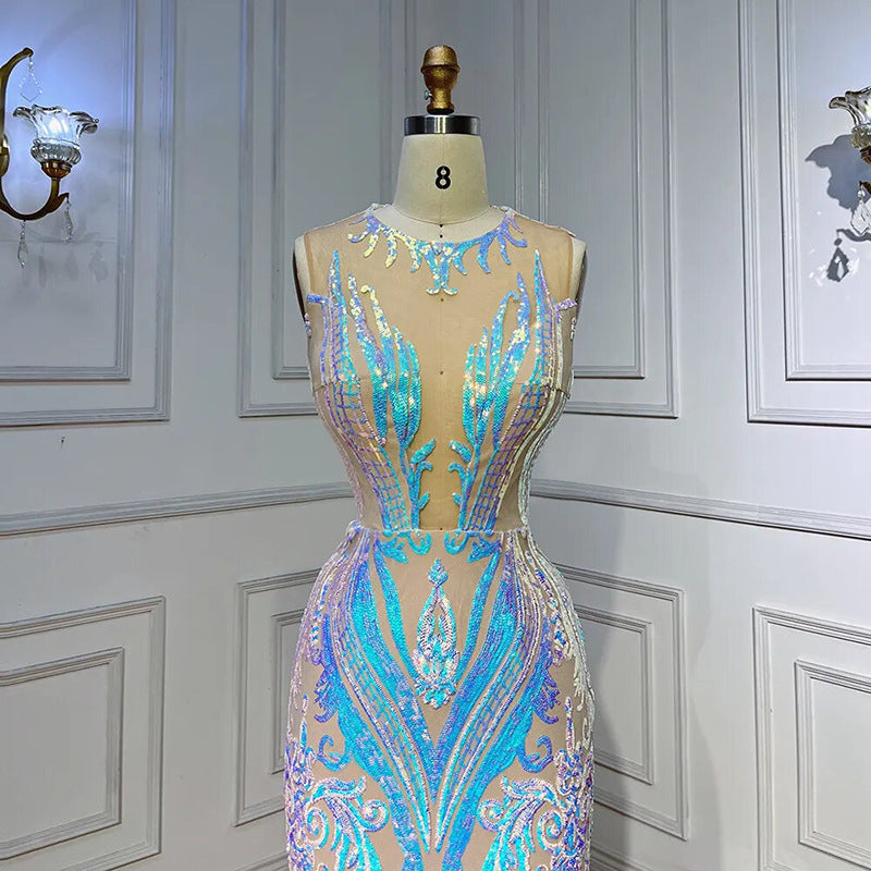 Haute Couture Mermaid Evening Gown with Train