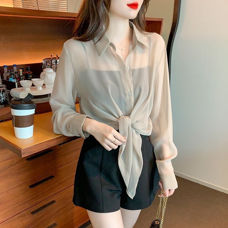 Vittoria Tie Front Crop Blouse - Ecru