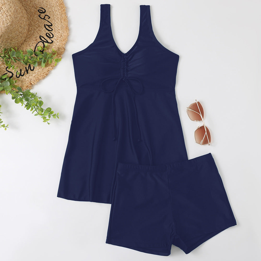 Women's Printed Multi-Colored Conservative Bikini Set