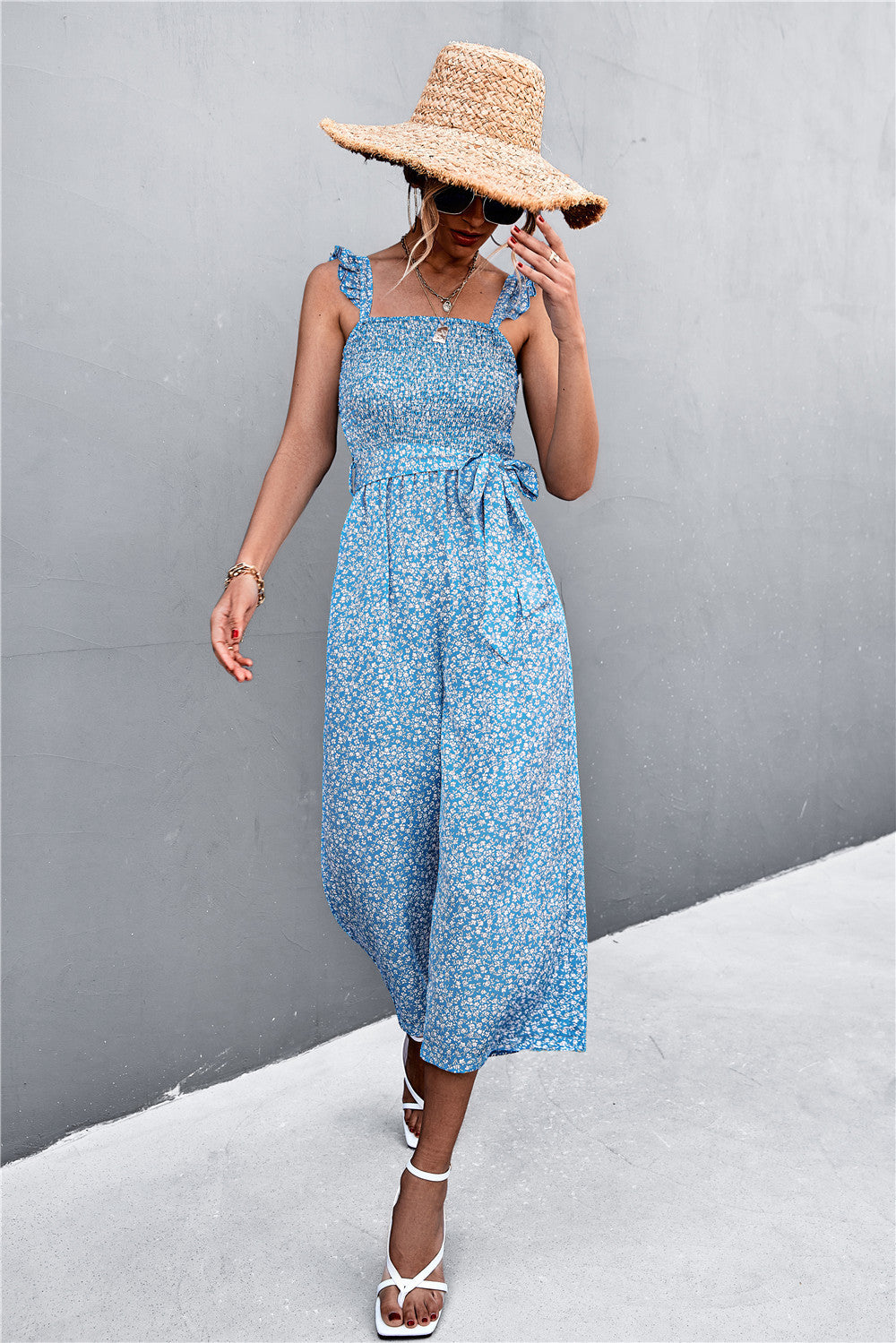 Summer Floral Print Women Jumpsuits