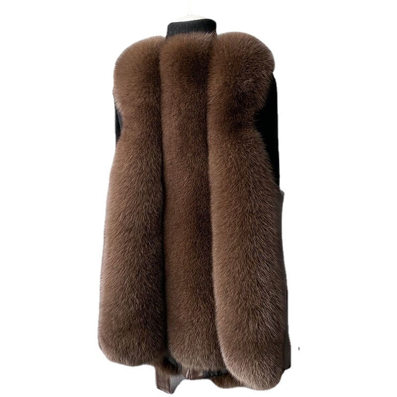 Designed Winter Artificial Fox Fur Sleeveless Vest for Women